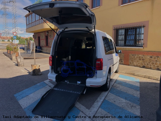 Taxi accesible de Aeropuerto de Alicante a Villaornate y Castro